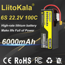 Liitokala 6S 22.2V 100C 6000mAh遥控无人机航模锂电池跨境专供