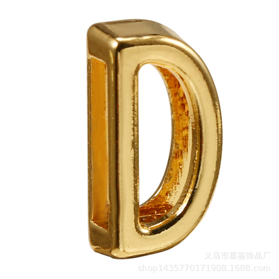 2*10mm長方形の穴の金色のアルファベットのビーズのネットの身の回りの腕時計のブレスレットのdiyの名前のばらの部品