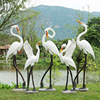 outdoors simulation Egret Sculpture gardens Scenery ornament Garden courtyard pool Rockery FRP animal Decoration