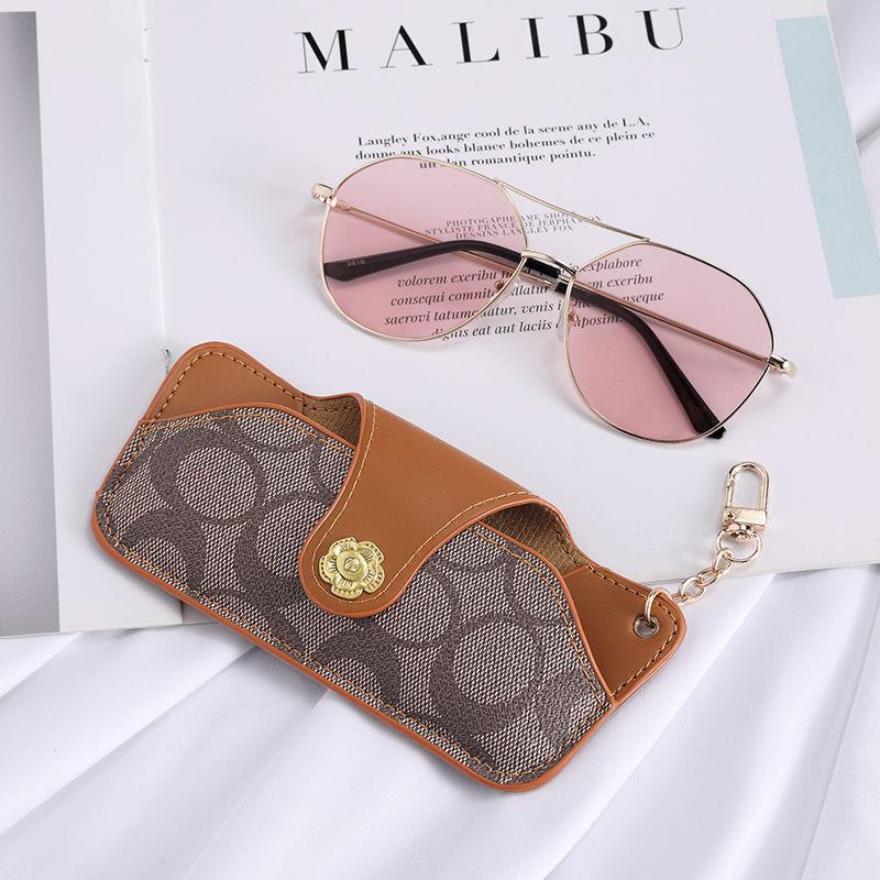 Gafas de cuero suave bolsa portátil ins gafas caso anti-presión gafas de sol bolsa de almacenamiento de moda miopía de las mujeres cubierta protectora