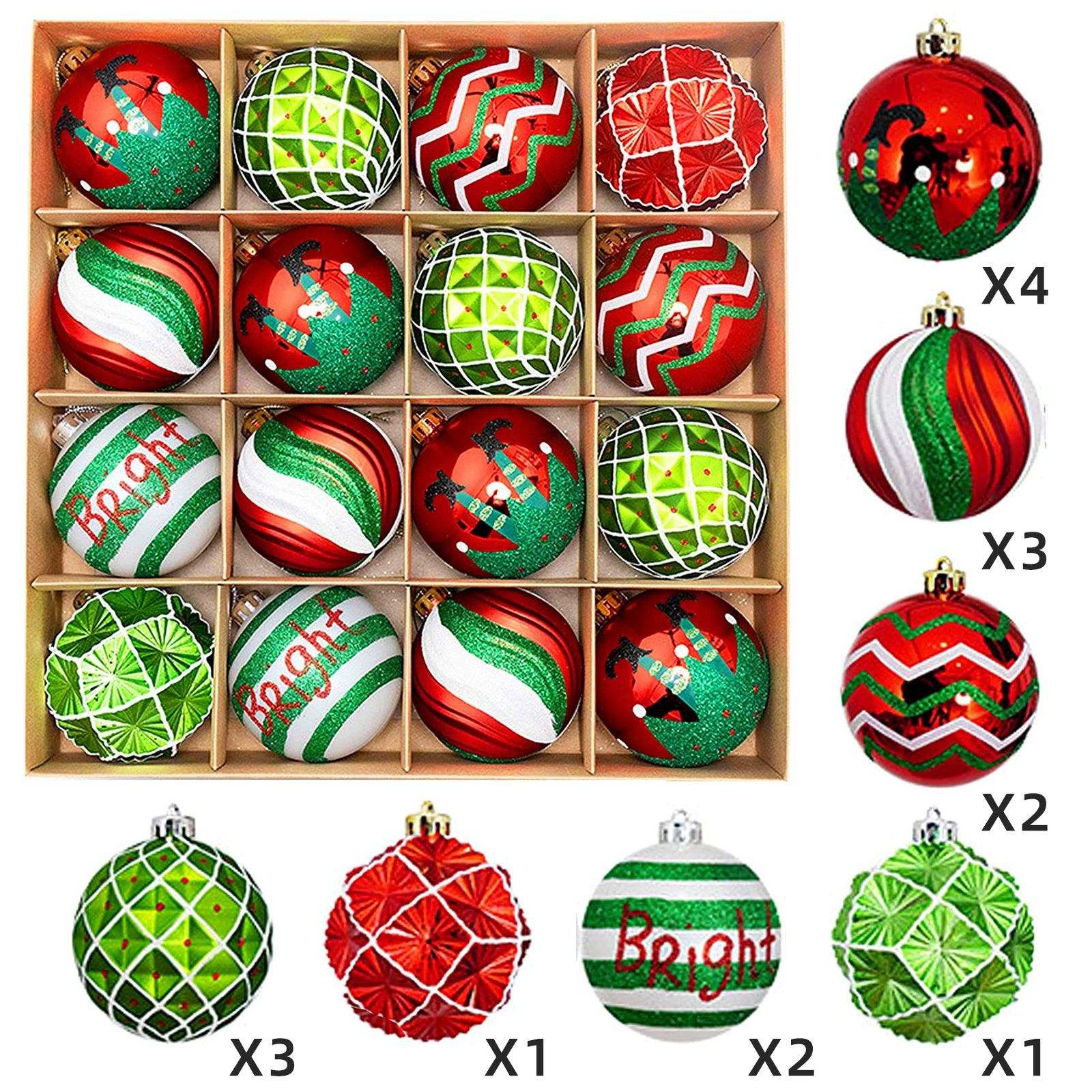 Decoraciones navideñas transfronterizas Bola de Navidad Colgante de Navidad de forma especial de 6cm Bola de galvanoplastia pintada de fábrica Spot al por mayor