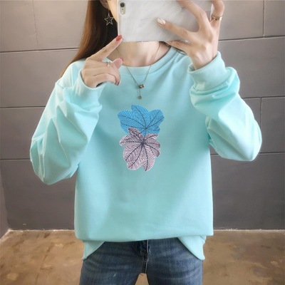 Europe and America Spring and autumn season wholesale Ladies clothing jacket 2021 new pattern T-shirts printing Easy Thin section Sweater