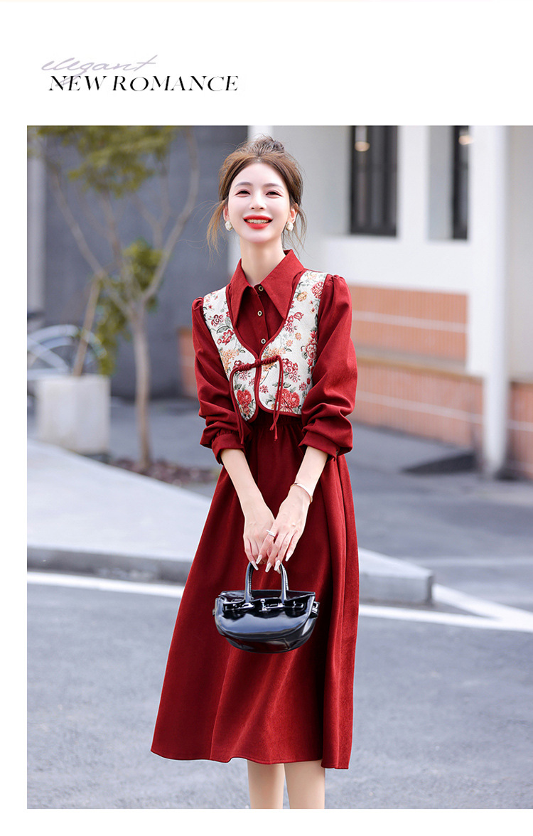 C5926 1540K ÁO SƠ MI NỮ HANTDC DÀI TAY CẢ BỘ 2 MÓN MÙA XUÂN THU ĐÔNG PHỤC CỔ CỔ ĐIỂN HỌA TIẾT HOA THỜI TRANG NỮ G04 SẢN PHẨM MỚI