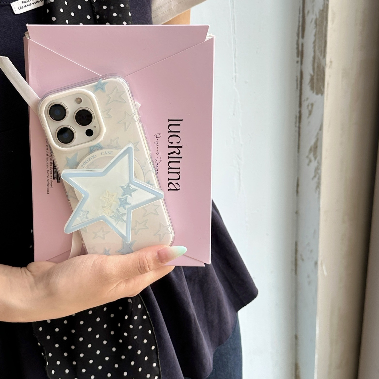 Graffiti estrella azul para Apple 16ProMax funda para teléfono móvil 15Pro atracción magnética 14/13 pareja 15PM nuevo