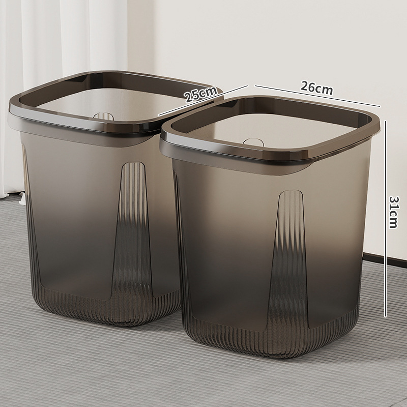 Bote de basura transparente de gran capacidad para el hogar, barril de almacenamiento de basura para el baño, sentido avanzado, canasta de basura de cocina, canasta de papel