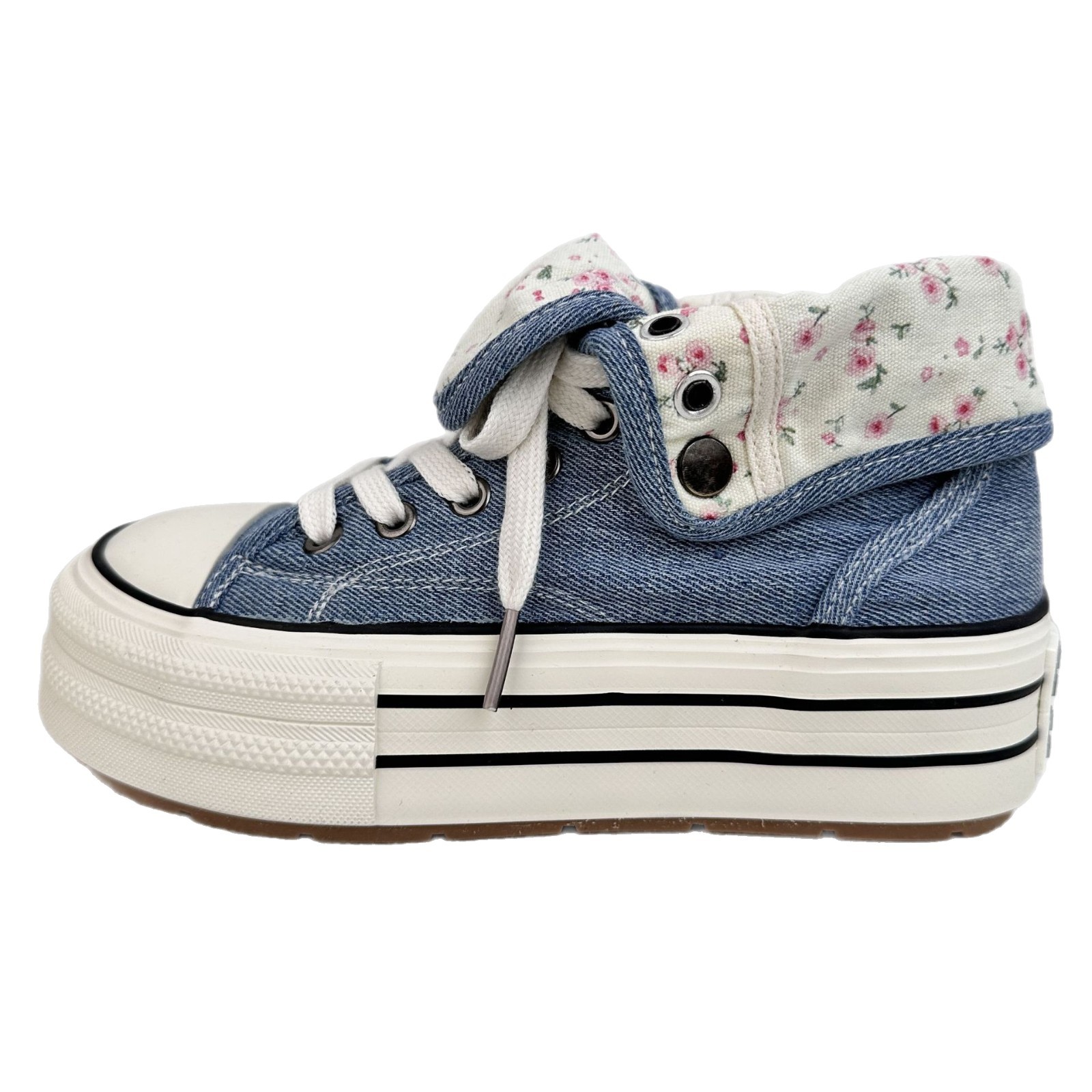 Yuanbo un zapato de dos zapatos de lona de suela gruesa para mujeres 2025, nuevos zapatos de verano delgados transpirables zapatos de mujer pequeños zapatos blancos