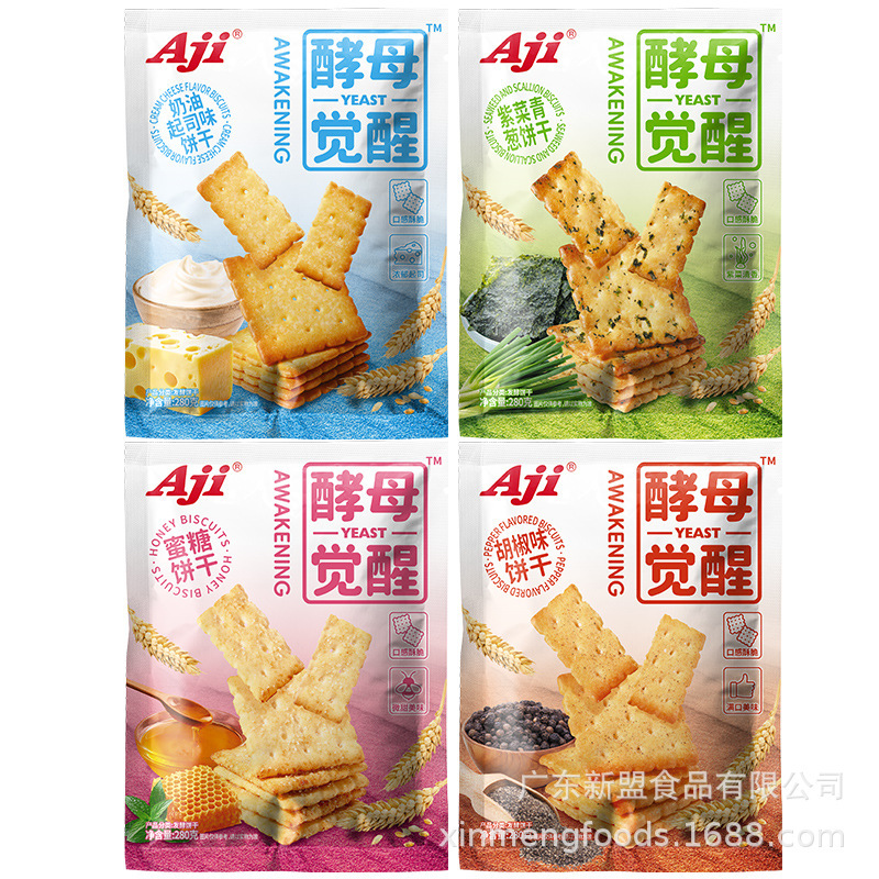 Aji酵母覚醒ソーダ乾燥海苔香葱胡椒餅蜜糖クリームチーズ塩味オフィススナック|undefined