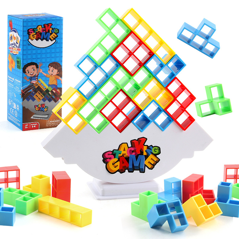 Educación para niños Educación temprana Jenga bloques de construcción de equilibrio Ruso Jenga música mecedora juego de mesa interactivo entre padres e hijos Juguetes