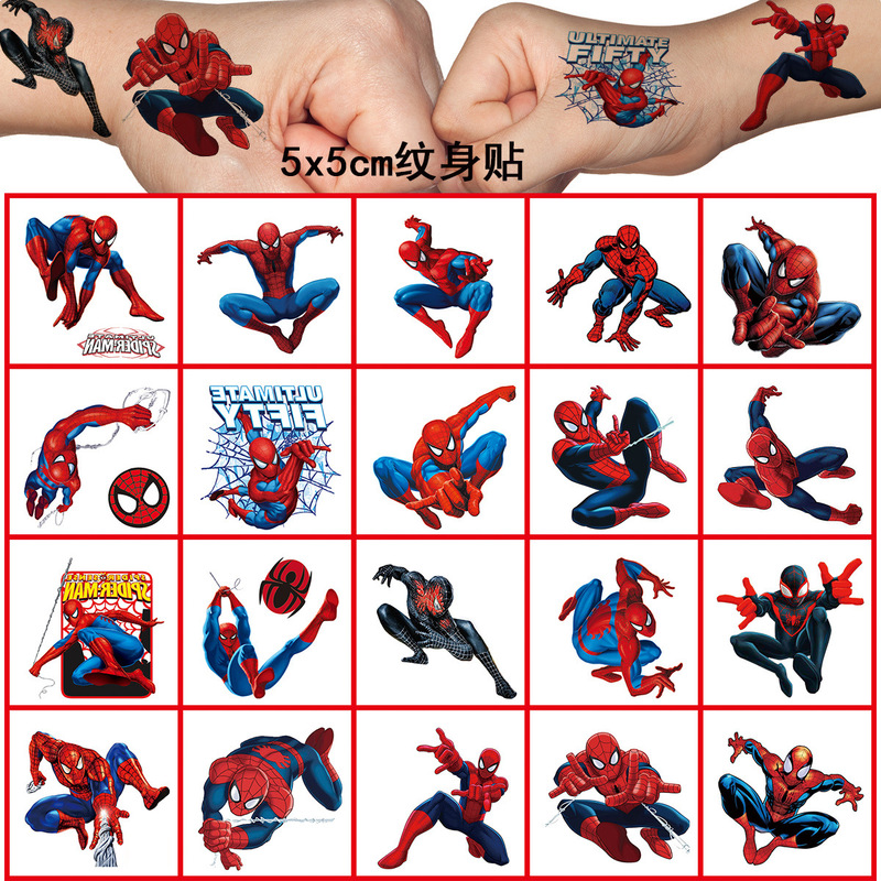 New tattoo stickers Amazon Spider-Man tattoo stickers water transfer stickers children's birthday party gift