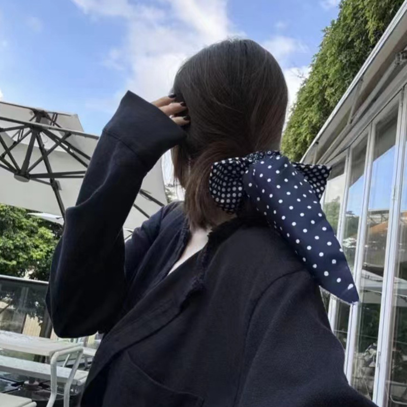 Coreano de alta sensibilidad de onda punto arco de cabello relajado otoño invierno anillo de cabello intestino ligero de lujo de alta calidad cuerda de cabello flotante