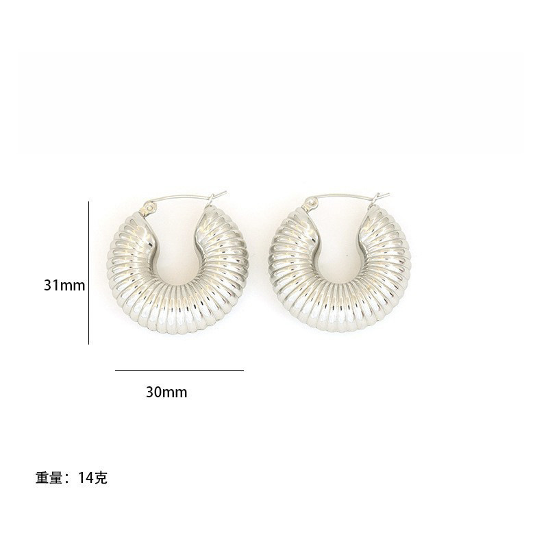 강철의 중공 스레드 귀걸이