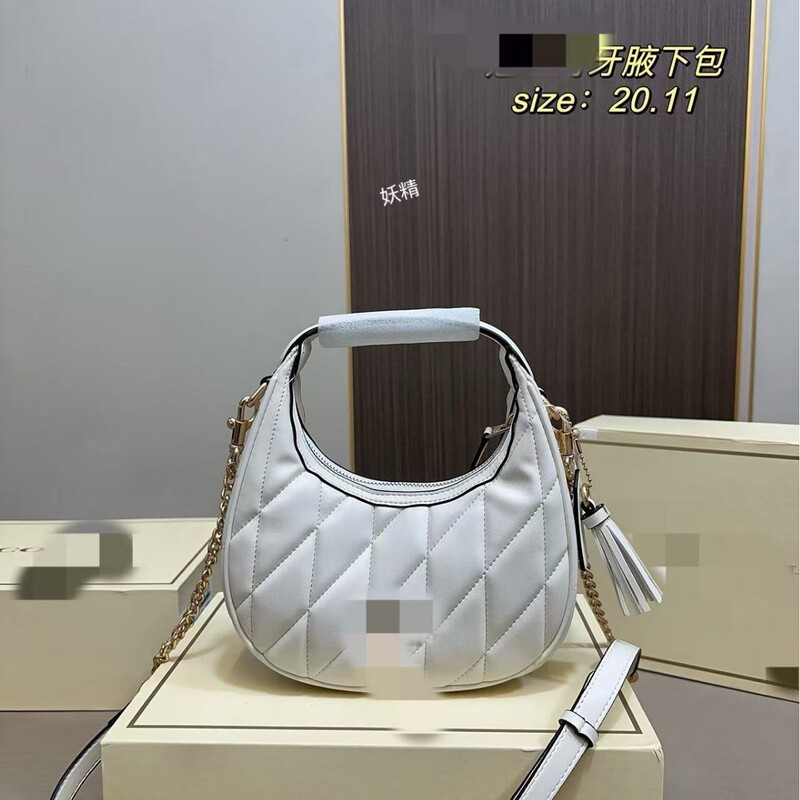 Coach New Women's Bag Carmen20 Crescent-Shaped Underarm Bag Chain Shoulder Bag Half-Moon Crossbody Handbag Cloud Dumpling Bag Coach New Women's Bag Carmen20 Crescent-Shaped Underarm Bag Chain Shoulder Bag Half-Moon Crossbody Handbag Cloud Dumpling Bag