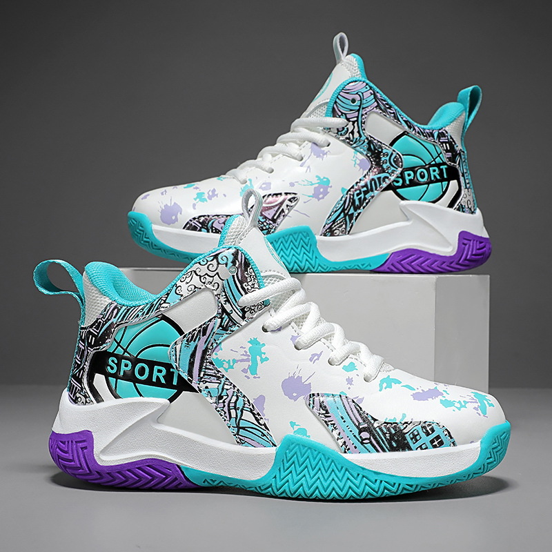 Chaussures de basketball garçon en cuir baskets de sport_voghion.com