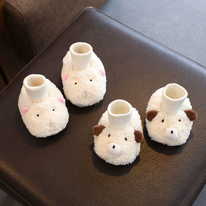 Осенне-зимняя детская обувь для малышей 0-6-12 месяцев, нескользящая хлопковая обувь на мягкой подошве на флисовой подкладке, мужская и женская детская обувь