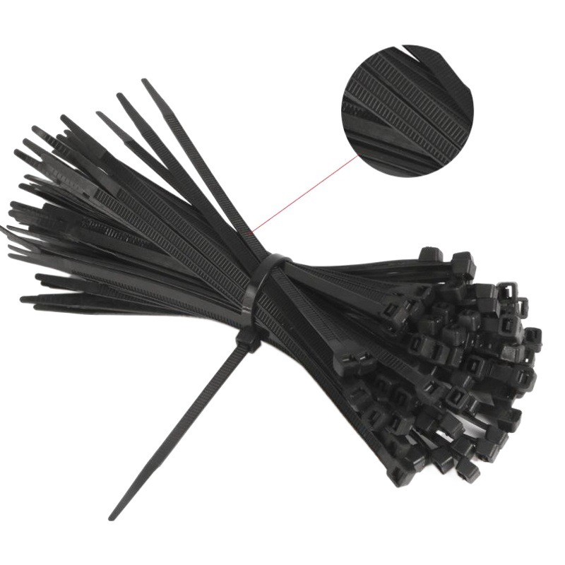 Auto-bloqueo de la atadura de cables retardante de llama perro estrangulado fácil de tirar de plástico negro blanco estándar de fábrica 4*200 nylon atadura de cables