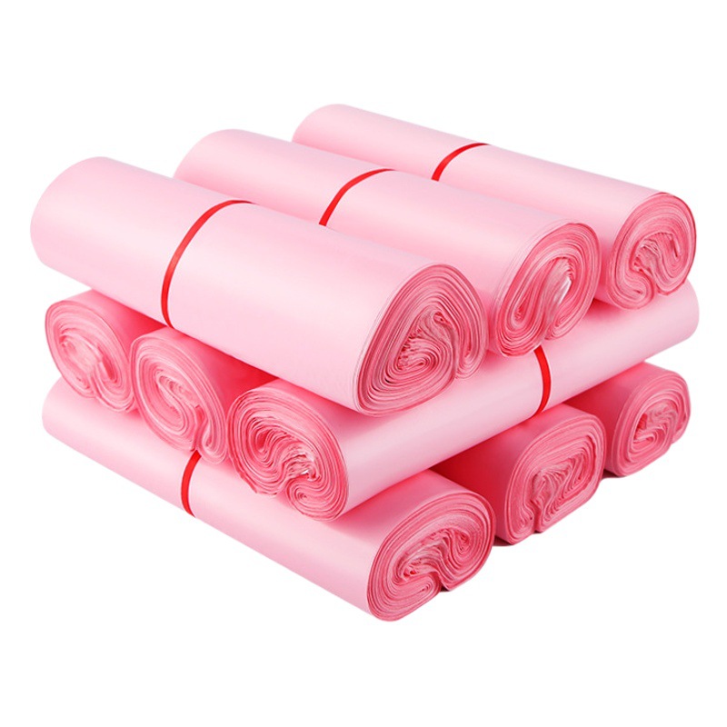 Logística impermeable bolsa de embalaje logotipo imprimible rosa fresco expreso bolsa de embalaje engrosada expreso bolsa al por mayor