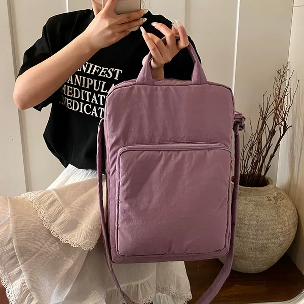 Casual Pure Color Computer Bag College Student Notebook Liner School Bag Versatile Texture 14inch Laptop Bag Wholesale