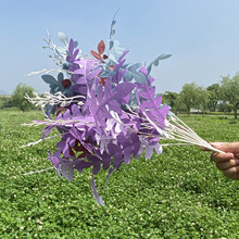 仿真5叉槐树叶地排花插花把槐大柏叶槐树叶枣叶冬青叶工厂直销
