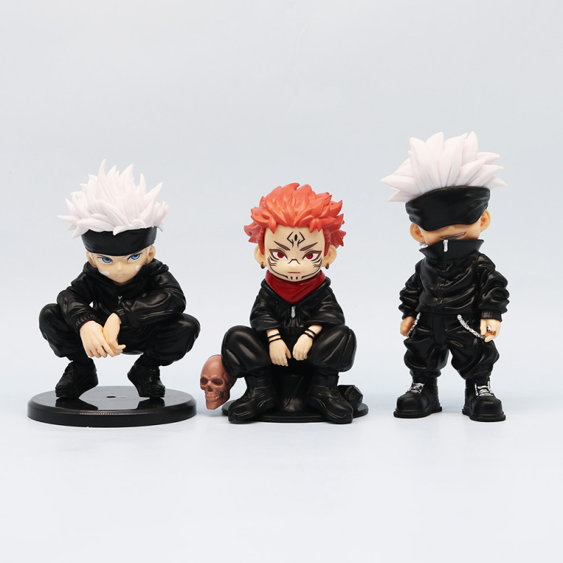 Qバージョン 魔術戦闘フィギュア しゃがむ五条悟 虎杖悠仁 両面宿田 パーソナライズされた風景 男の子の装飾品|undefined