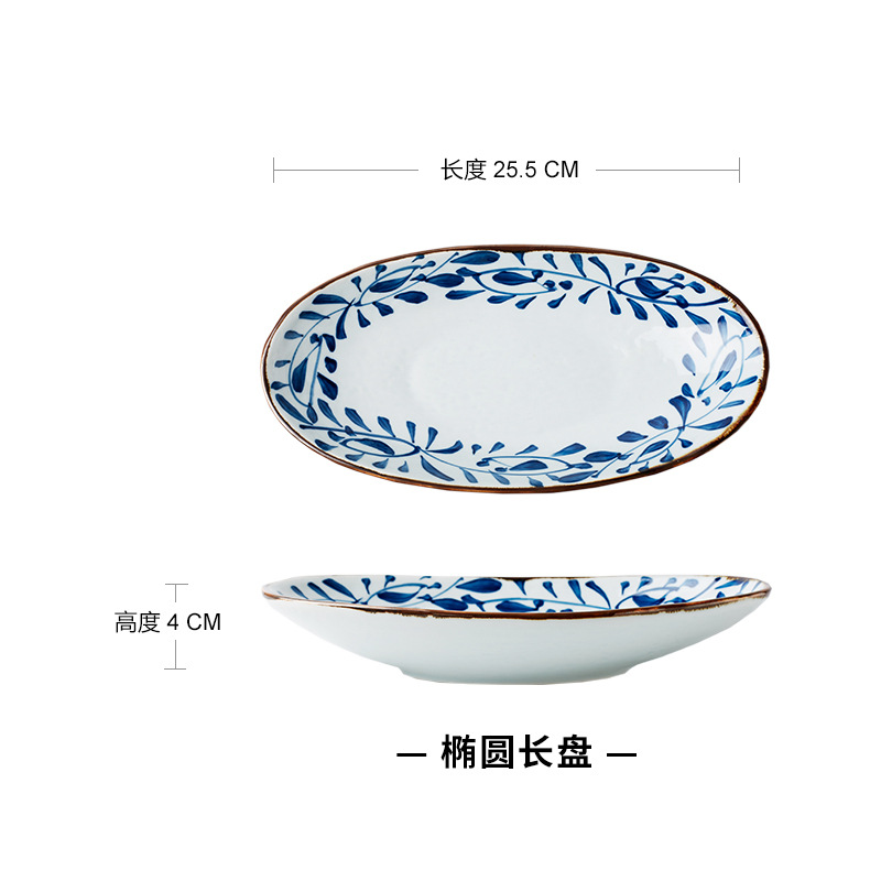 Vajilla de cerámica de estilo japonés creativo cubo tazón personalizado azul y blanco vintage boca ancha ramen tazón bajo vidriado olla de salsa casera