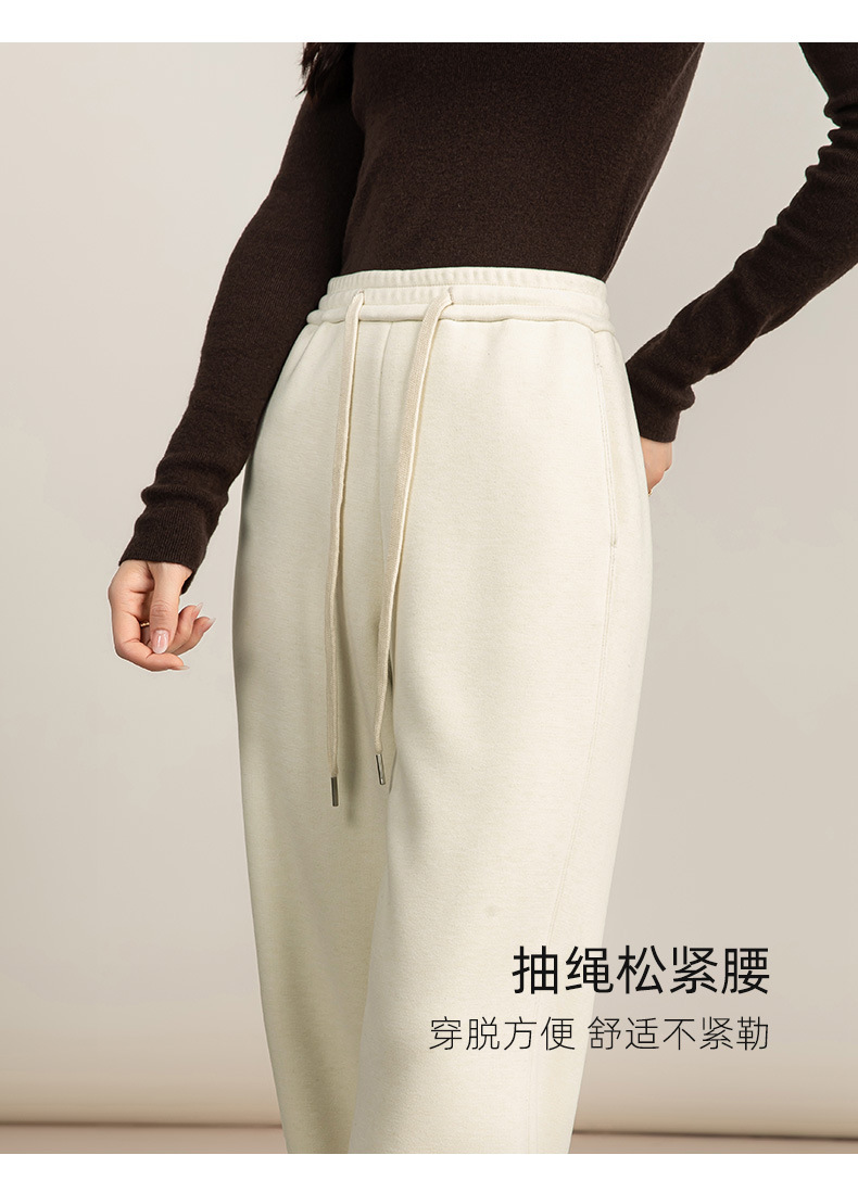 Quần ống rộng nữ cạp cao dáng suông chất Tencel Modal len lót lông cừu — màu tím chi tiết 22