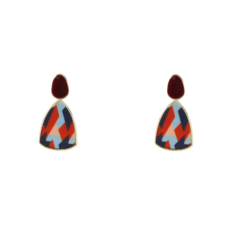 1 Pair Retro Color Block Enamel Alloy Drop Earrings display picture 6