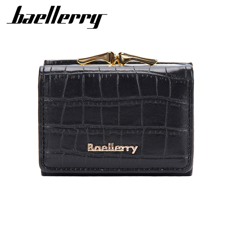 Baeller ry新型レディースショート財布韓国版石紋三つ折り小銭入れ多卡位財布女|undefined