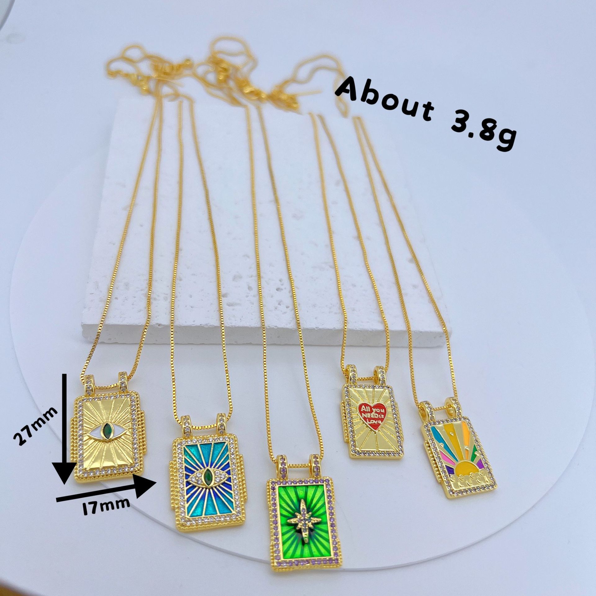 5g Weight Pendant Jewelry Making Type 1 Piece 27*17mm Copper Zircon Letter Devil's Eye Pendant
