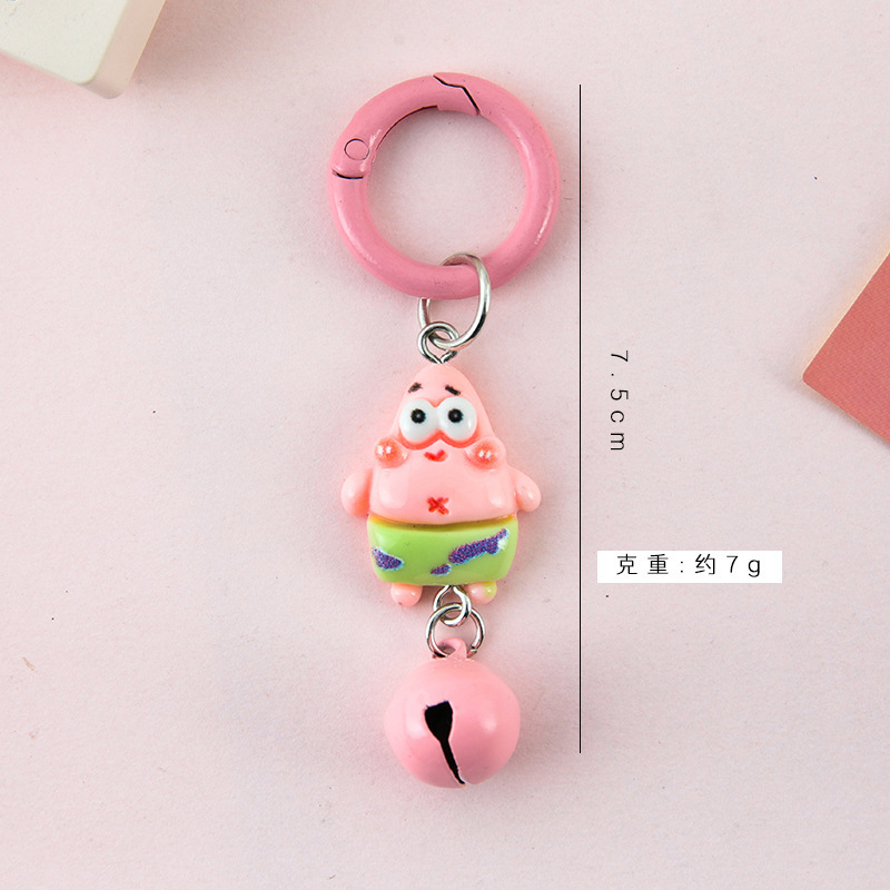 Personalizado de fábrica nuevo pequeño libro rojo con el mismo párrafo Bob Esponja Pai Daxing llavero colgante de resina de dibujos animados al por mayor