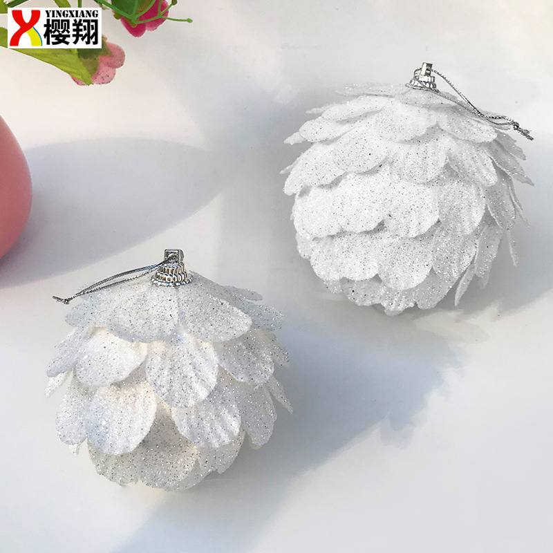 Nuevo pétalo de Navidad polvo de oro bola hoja bola ventana decoración árbol de Navidad brillo nieve blanca bola de espuma colgante