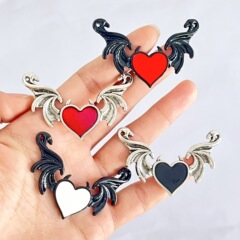 クリエイティブ悪魔の心エナメル桃の心悪魔の翼ペンダント手作り工芸品DIYネックレスアクセサリーアクセサリー