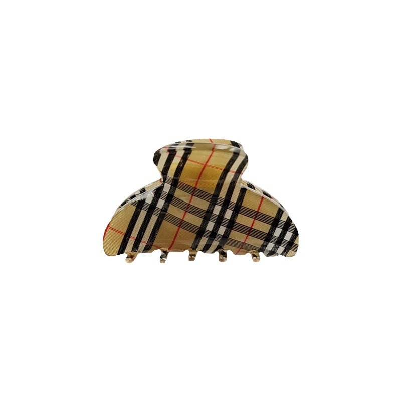 Stylish Leopard Print Plaid Hair Claw Clip For Women Mid Length_voghion.com