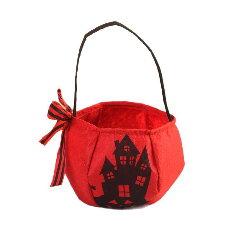 Nueva bolsa de dulces de Halloween con lazo, bolsa de dulces, bolsa de calabaza tridimensional portátil, regalo para niños, festival de fantasmas transfronterizo