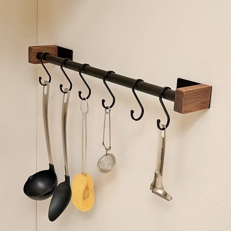 Black walnut-kitchen hanging rod 50cm