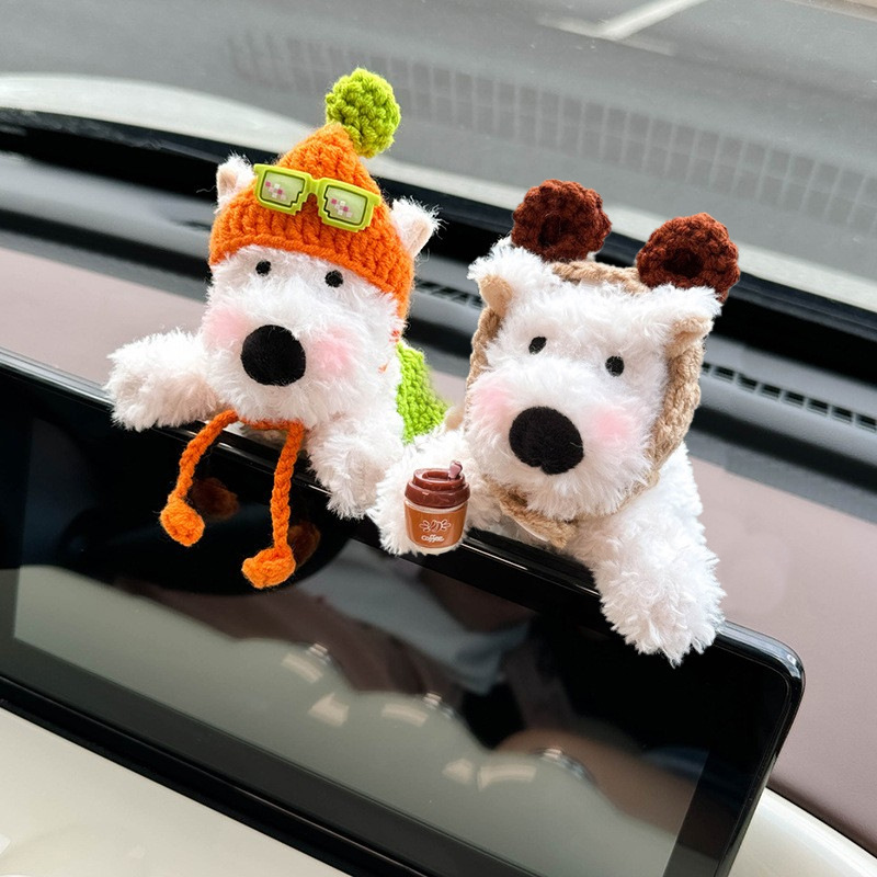 2024 nueva decoración de coche de West Highland, pantalla de coche, decoración de coche, pantalla de control central, muñeca, cachorro lindo