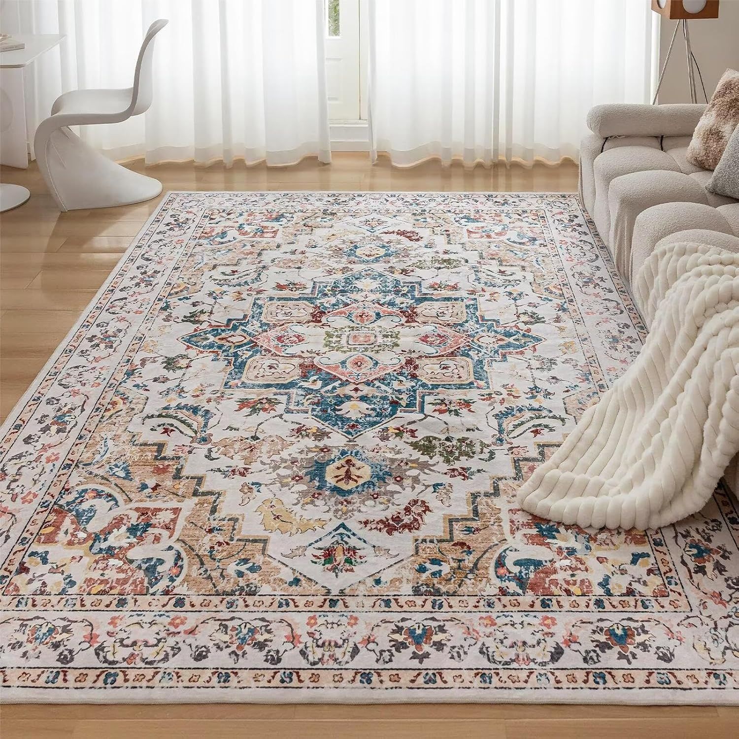 Amazon temu alfombra de sala de estar persa retrógrada alfombra de dormitorio resistente a la suciedad a prueba de polvo fácil de cuidar alfombra de suelo etiquetado
