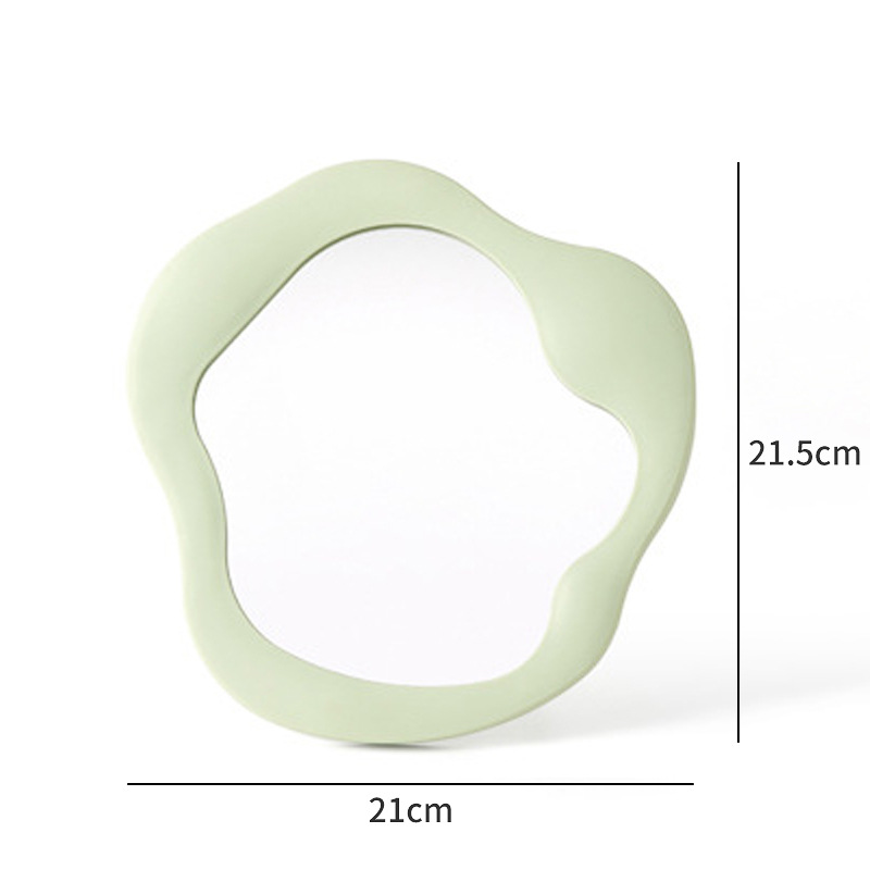 Espejo de maquillaje de escritorio ins Espejo de princesa espejo de dormitorio de estudiantes espejo plano con soporte irregular espejo portátil simple