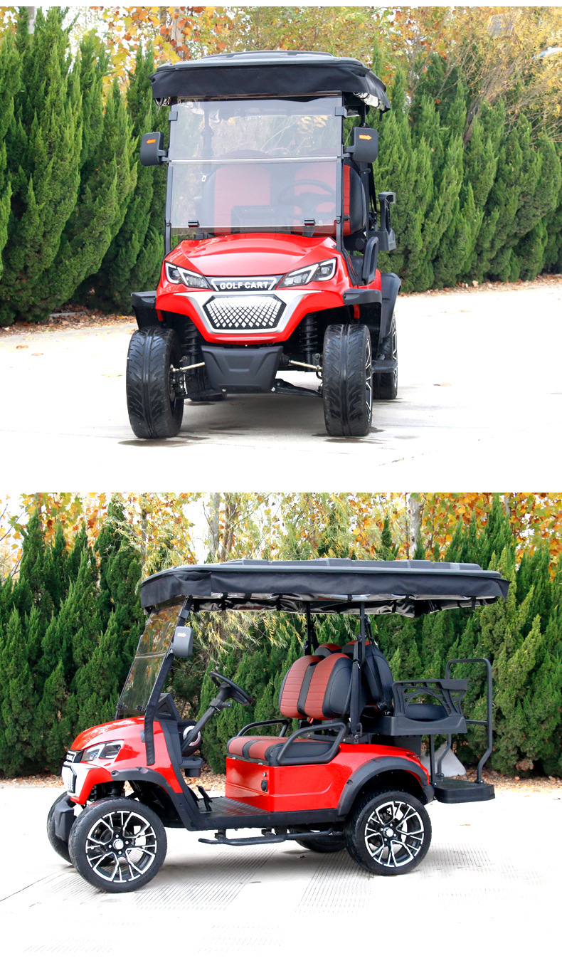 Electric golf sightseeing car for scenic areas, resort shuttle, hotel reception and tour vehicle, all-terrain golf cart