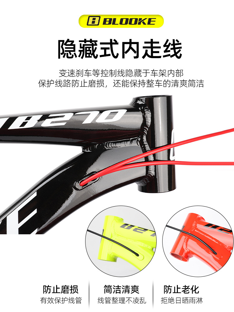 Cuadro de bicicleta BLOOKE de aleación de aluminio con cableado interno, 27.5 pulgadas, rígido, AM, todoterreno, montaña, alta resistencia