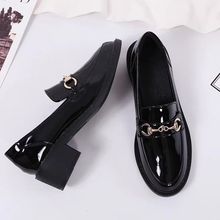 加绒真皮乐福鞋女鞋子秋冬一脚蹬英伦小皮鞋豆豆单鞋黑色职业工作