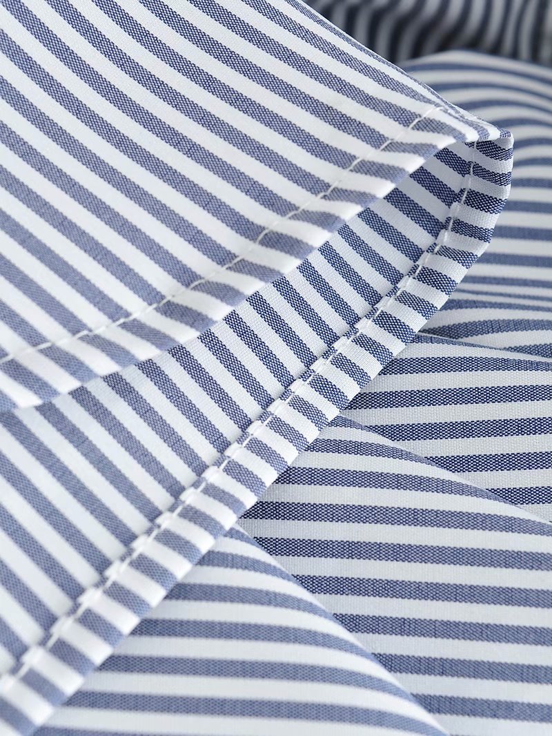lapel loose striped blouse  NSAM32384