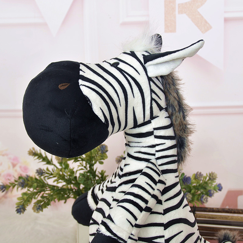 Muñeca de cebra simulada jirafa peluche zoológico jungla animal caballo rayado regalo transfronterizo