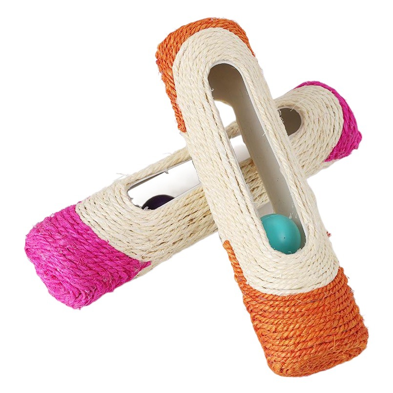 Rodillo largo de tres sonajero de gato tablero de rasguño de gato de juguete divertido gato Bola de bádminton gato de juguete al por mayor
