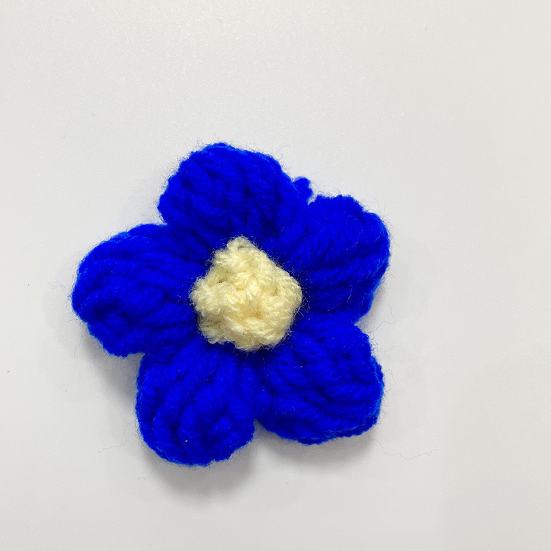 现货手工钩织泡芙花毛线花朵服装辅料饰品胸花包包仿真花花束配件|undefined
