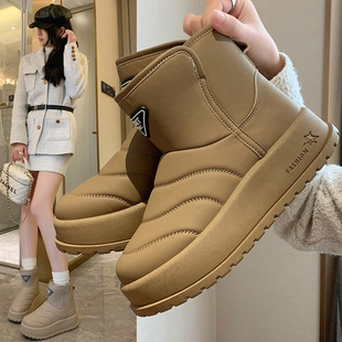fleece-lined High-top Snow Boots Women 2024 Winter New Student Ins Korean Warm Casual Shoes Cotton Shoes KT2822