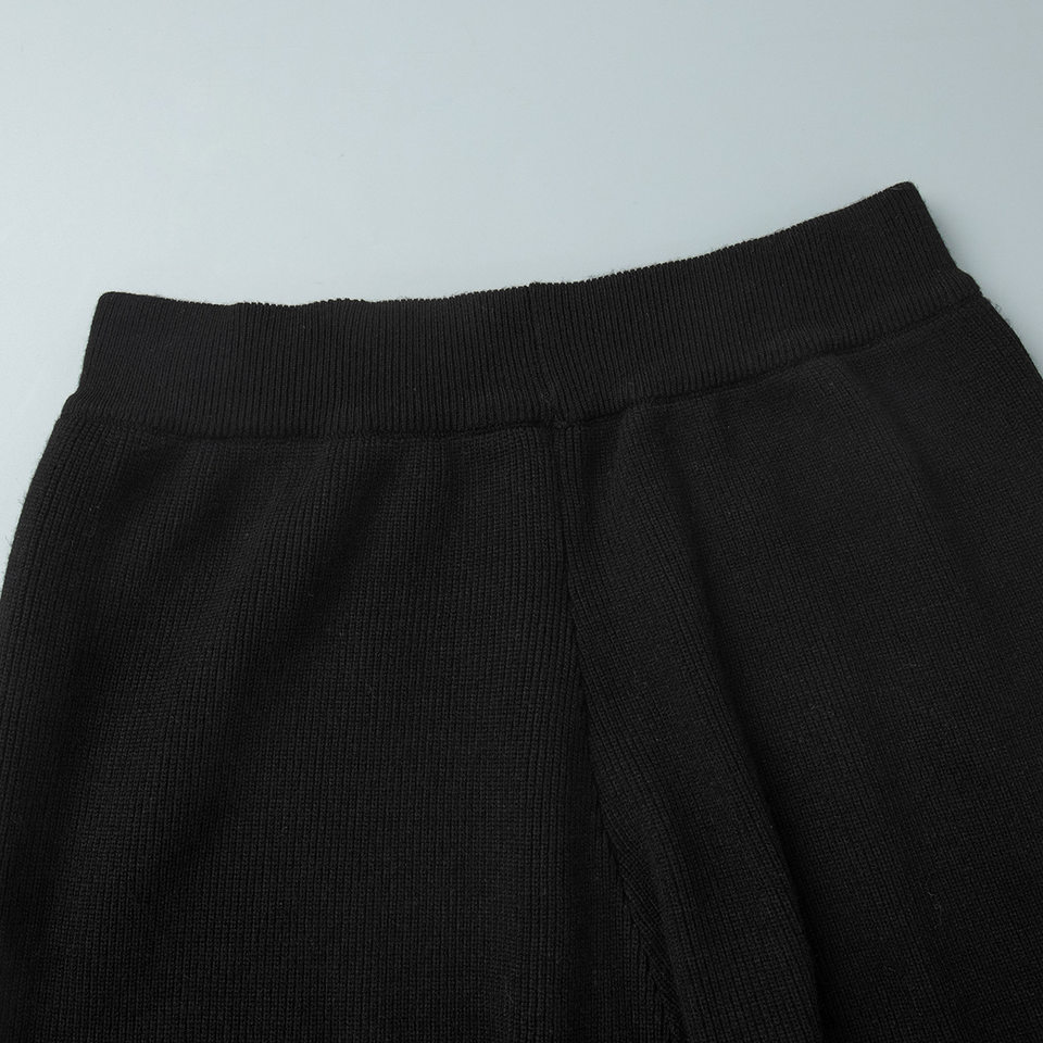 Bộ đồ dệt kim nữ dài tay cổ lật phong cách thanh lịch — Màu kaki, Màu mơ, Màu xám, Màu đen chi tiết 25