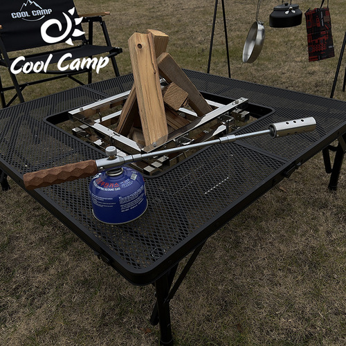 COOLCAMP outdoor camping extended flamethrower portable handheld wooden handle barbecue igniter gas flamethrower