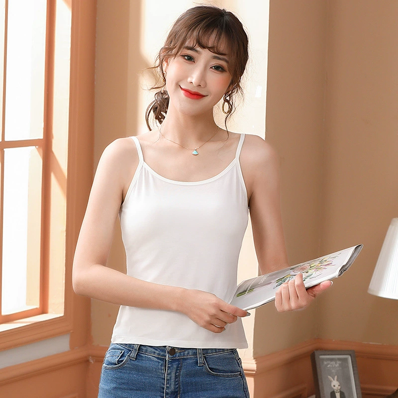 Женская Базовая верхняя одежда напрямую с фабрики, летний топ без рукавов, универсальная сексуальная черно-белая внутренняя одежда