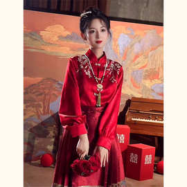 YT235341新款红色回门服敬酒服新娘新中式订婚礼服马面裙上衣套装