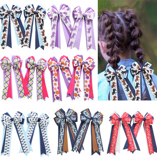 Cross-border Equestrian Bow Three-layer Heavy Industry Ribbon Bow Sports Hairpin Horse Riding Girl Decoration Headwear Children